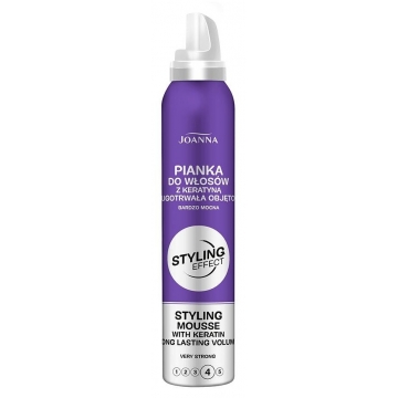JOANNA STYLING EFFECT STYLING MOUSSE WITH KERATIN LONG LASTING VOLUME VERY STRONG