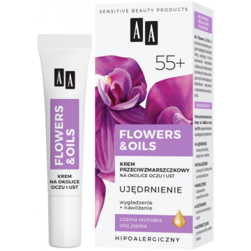 AA FLOWERS & OILS 55+ ANTI-WRINKLE CREAM FOR EYES AND LIPS AREA