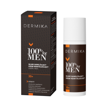 DERMIKA 100% FOR MEN STRONGLY MOISTURIZING CREAM REVITALIZING 30+